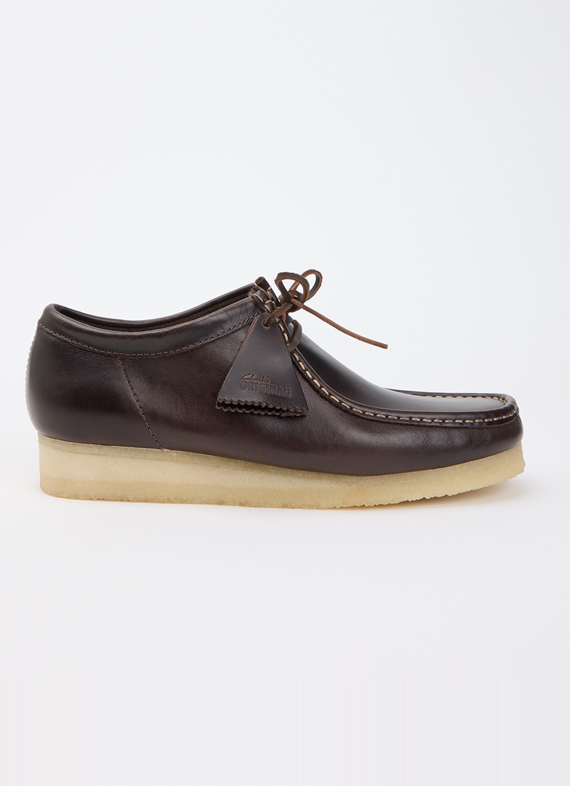 Clarks Originals Wallabee veterschoen van leer  - voorkant 2 donkerbruin