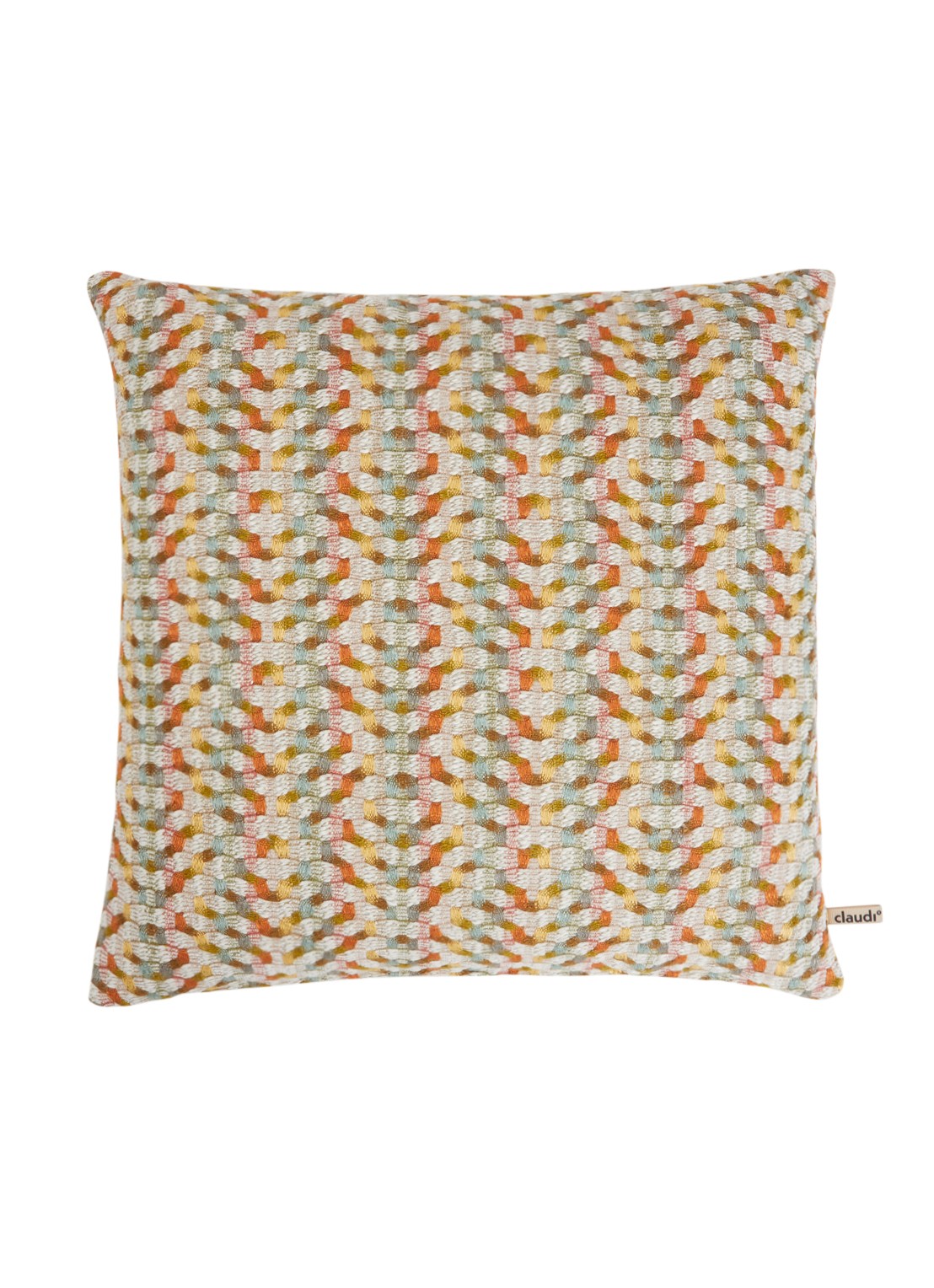 Claudi Beguin sierkussen 45 x 45 cm - voorkant 3 oranjebruin