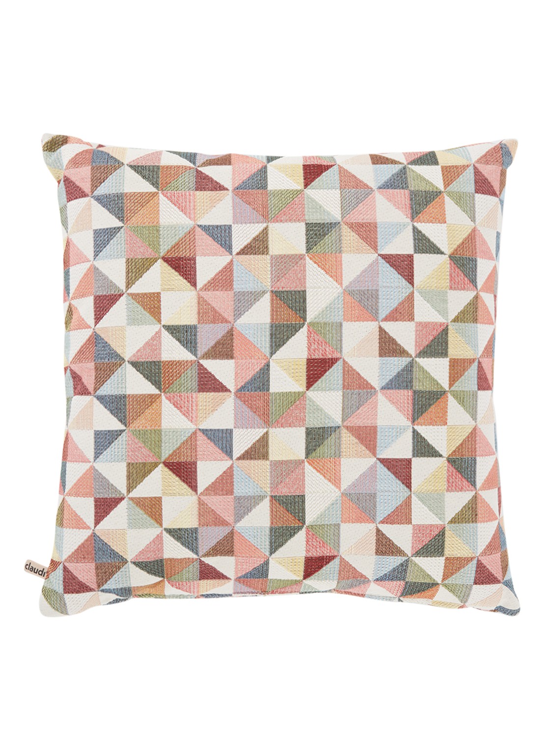 Claudi Bibi Indian Triangle sierkussen 45 x 45 cm - voorkant zalmroze