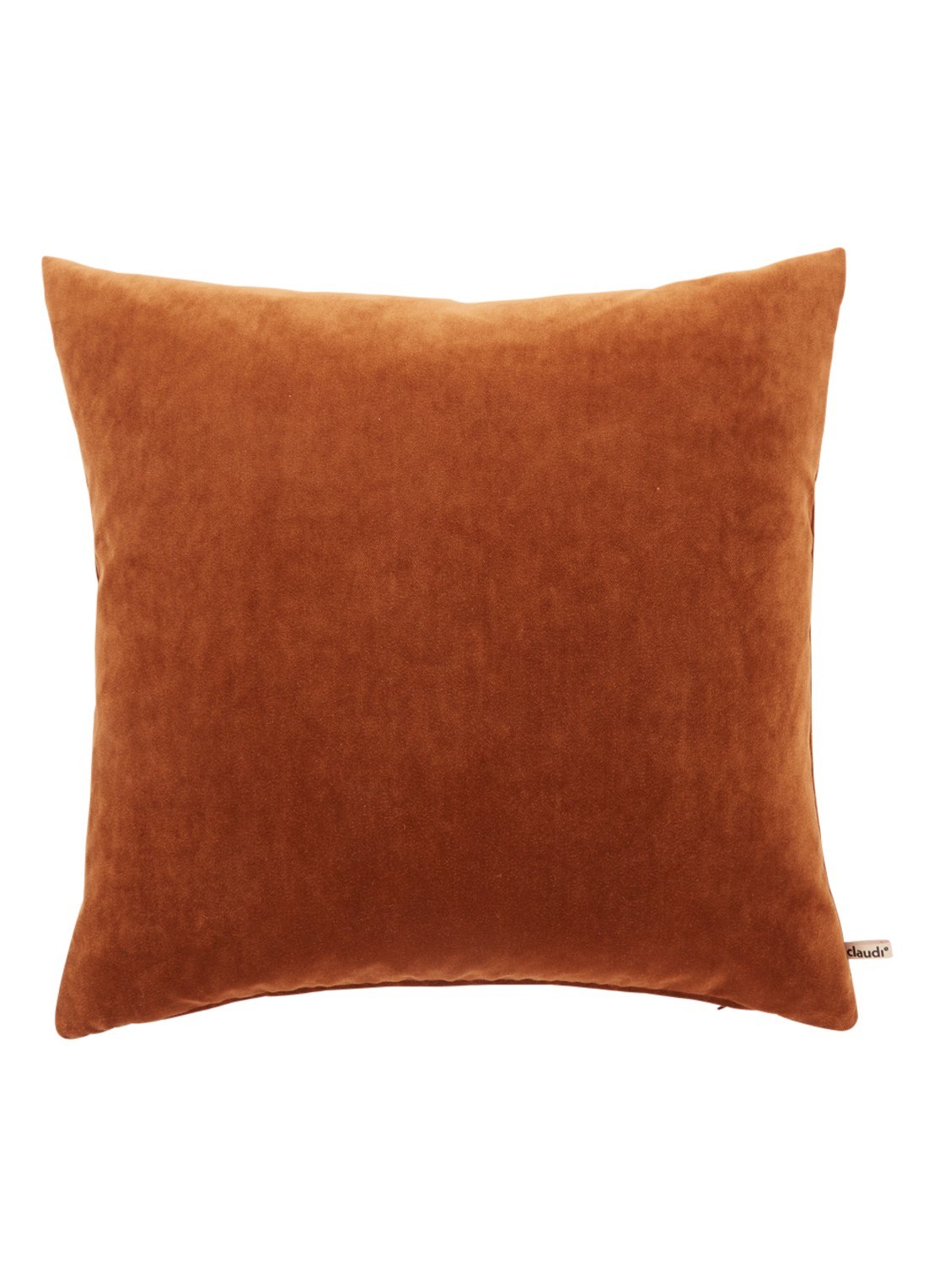 Claudi City Velvet sierkussen 50 x 50 cm - voorkant roestbruin