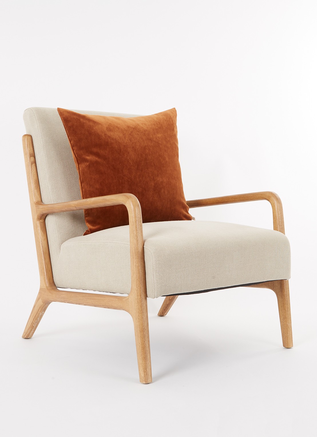 Claudi City Velvet sierkussen 50 x 50 cm - voorkant 2 roestbruin