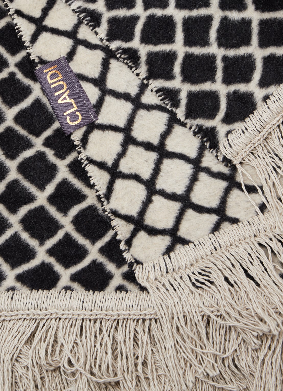 Claudi Colly plaid in katoenblend 150 x 200 cm - detail 3 zwart