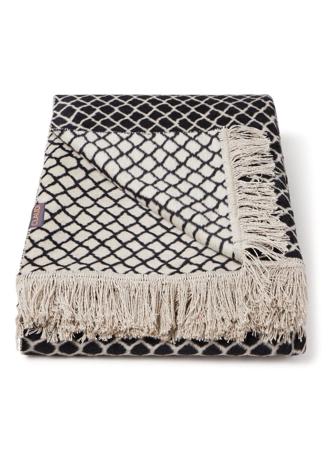 Claudi Colly plaid in katoenblend 150 x 200 cm - voorkant zwart