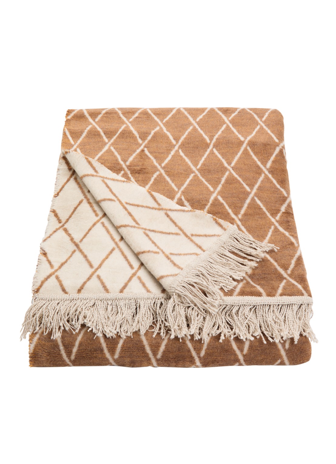 Claudi Dias plaid 150 x 200 cm - voorkant camel