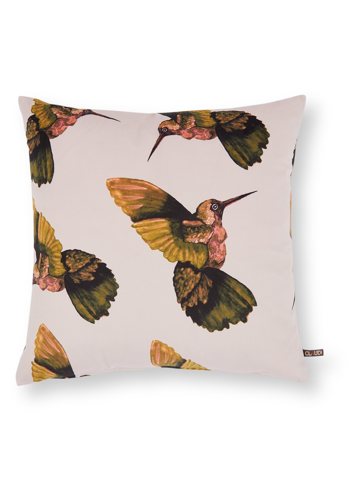 Claudi Eco Hummingbird Jackson sierkussen 45 x 45 cm - voorkant 2 lichtroze