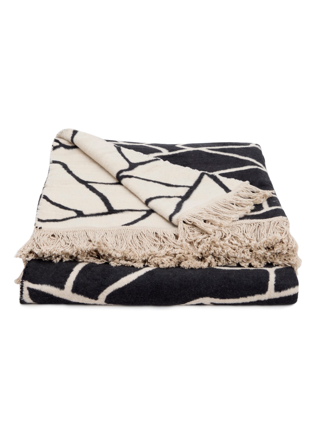 Claudi Lineas plaid 150 x 200 cm - voorkant zwart