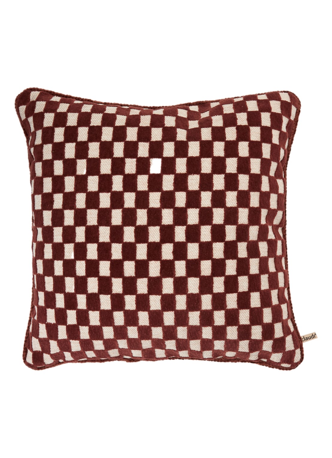 Claudi Scallas sierkussen 45 x 45 cm - voorkant bordeauxrood