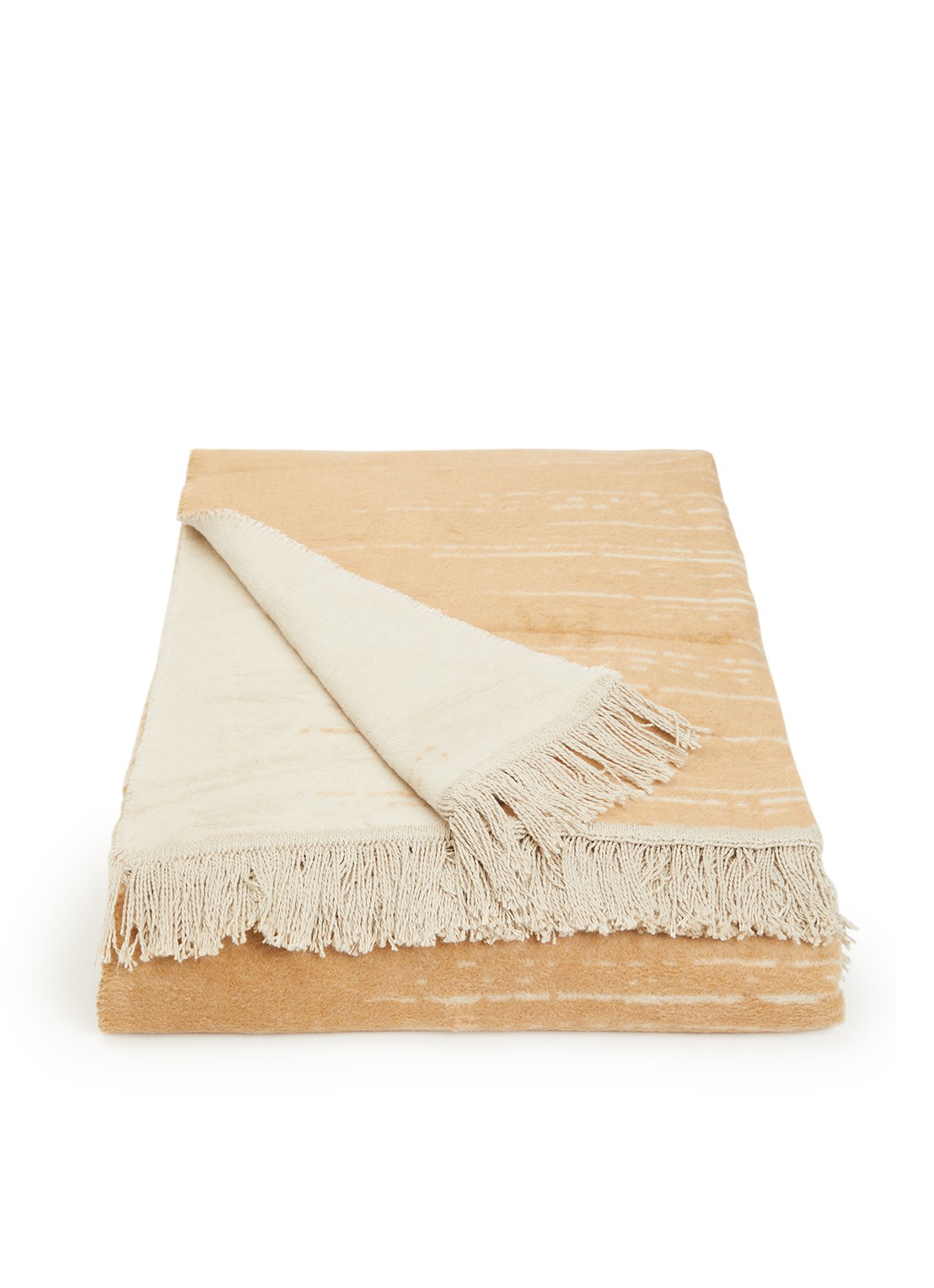 Claudi Streps plaid 150 x 200 cm - voorkant camel