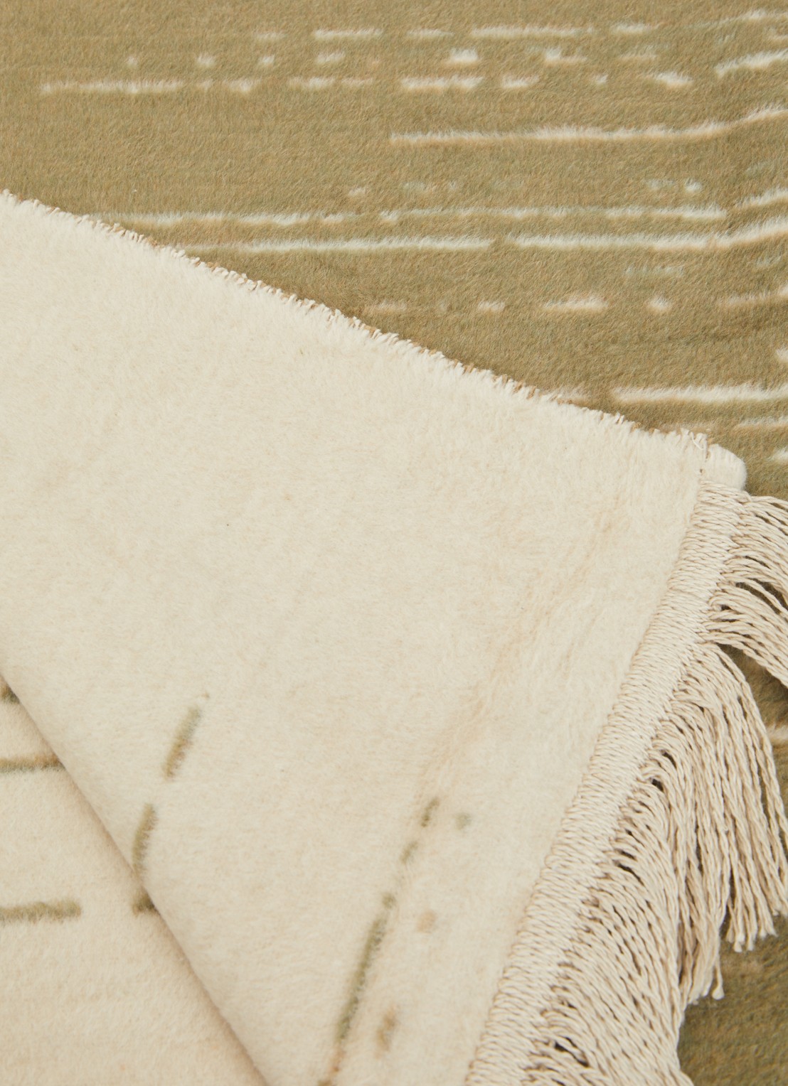 Claudi Streps plaid 150 x 200 cm - detail 3 olijfgroen