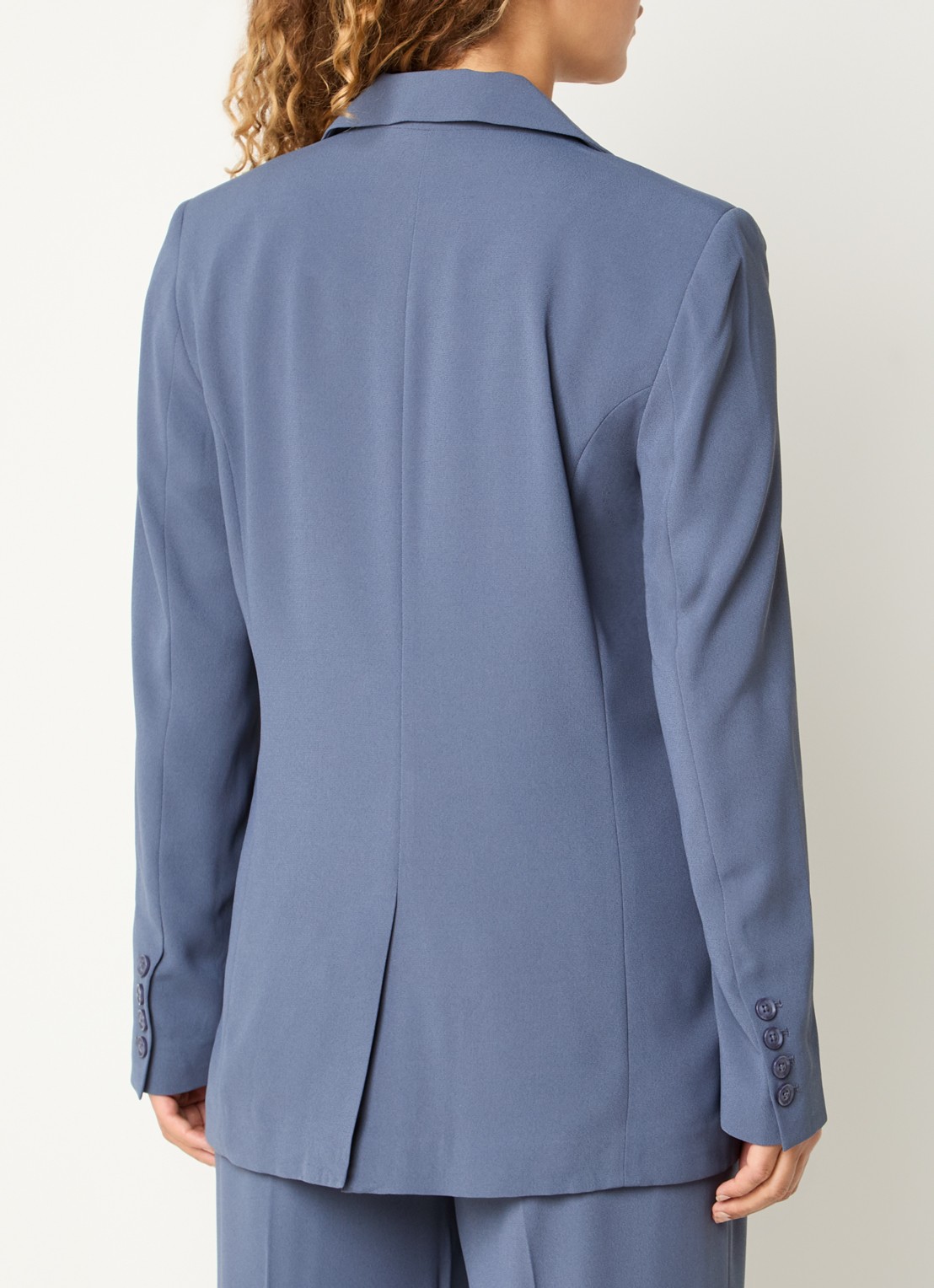 Claudia Sträter Blazer met klepzakken - achterkant 4 staalblauw