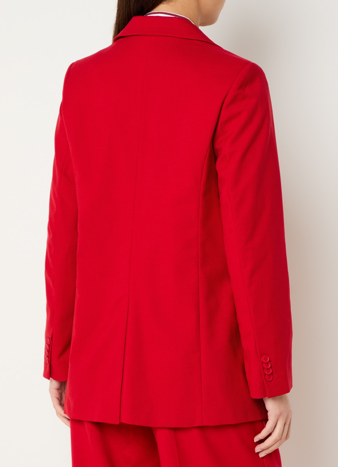 Claudia Sträter Blazer van wolblend met klepzakken - achterkant 4 rood