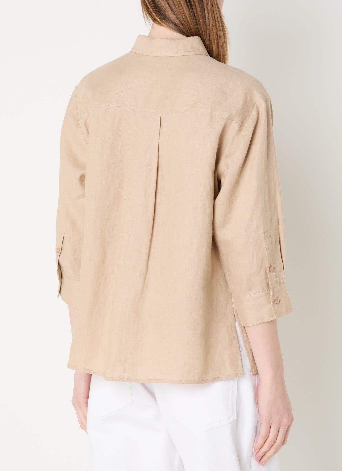 Claudia Sträter Blouse in linnenblend - achterkant beige
