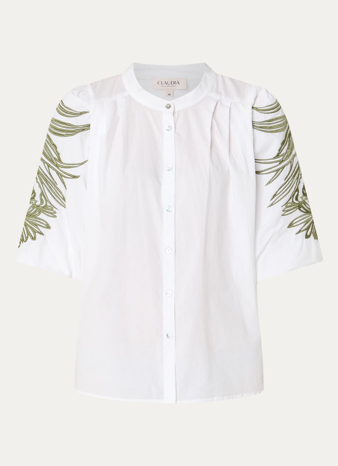 Claudia Sträter Blouse met borduring - voorkant 3 wit