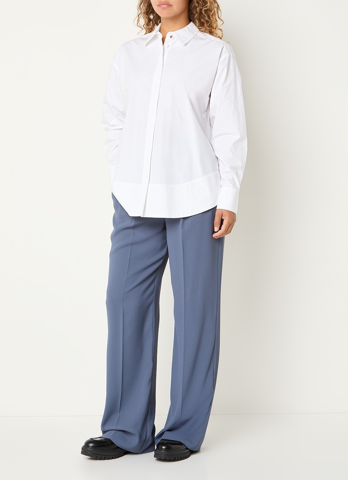 Claudia Sträter Blouse met kraag - voorkant 3 wit