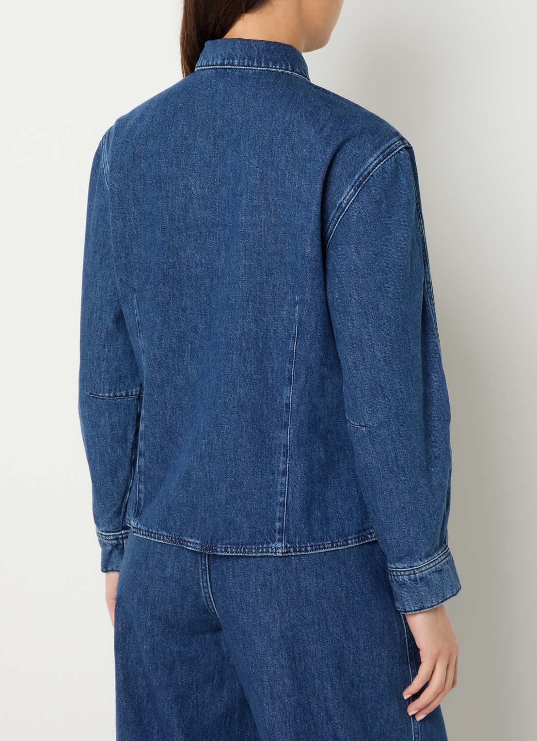 Claudia Sträter Blouse van denim met kraag - achterkant 2 indigo
