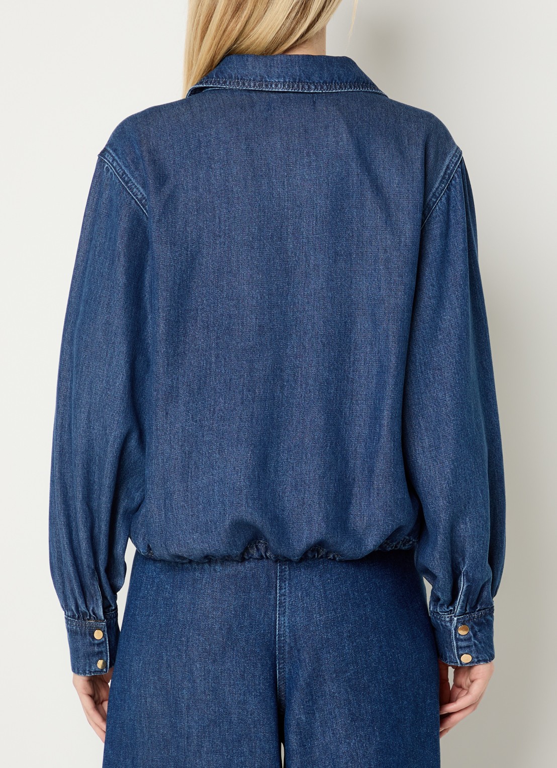 Claudia Sträter Blouse van denim - achterkant 4 indigo