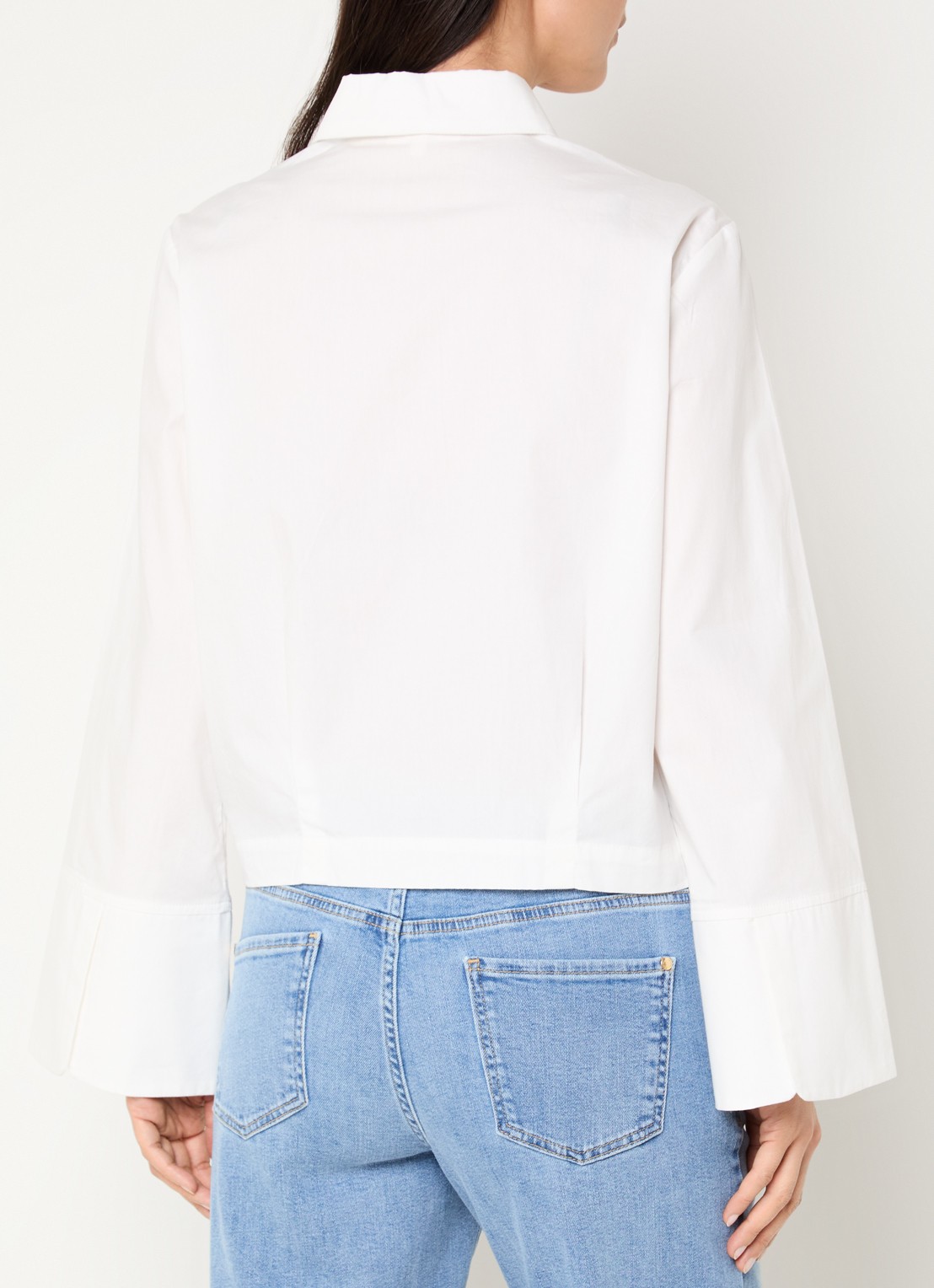 Claudia Sträter Blouse van katoen - achterkant 3 wit
