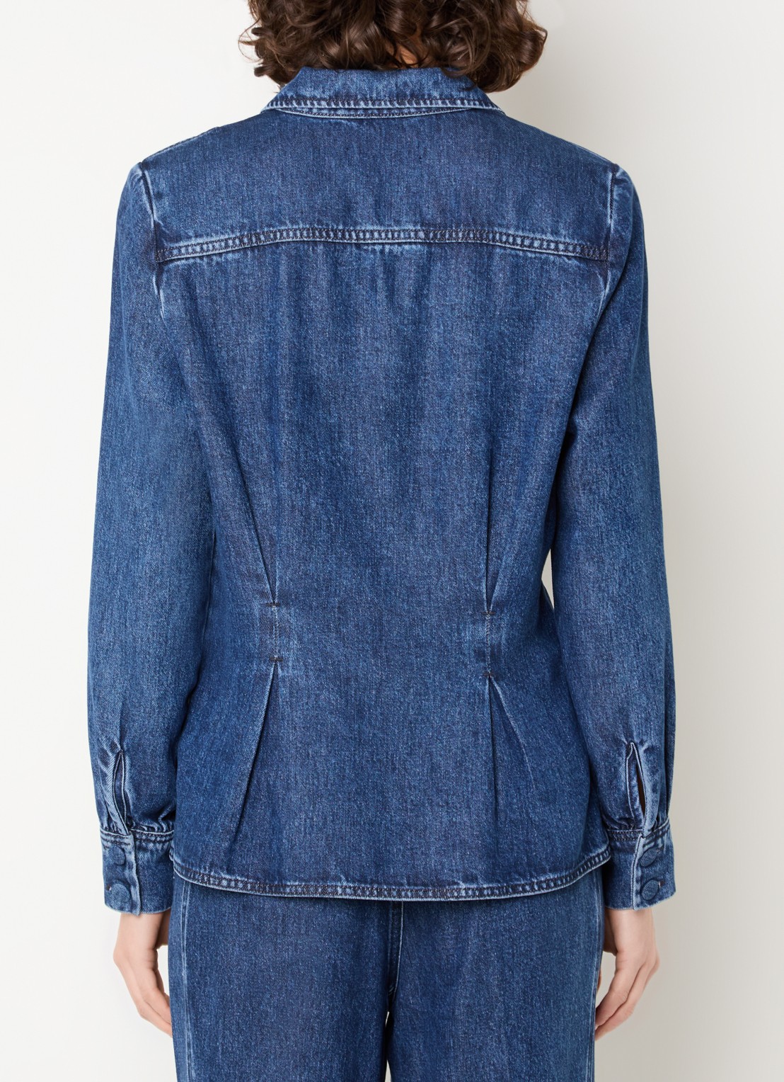 Claudia Sträter Double-breasted blazer van denim - achterkant 3 indigo