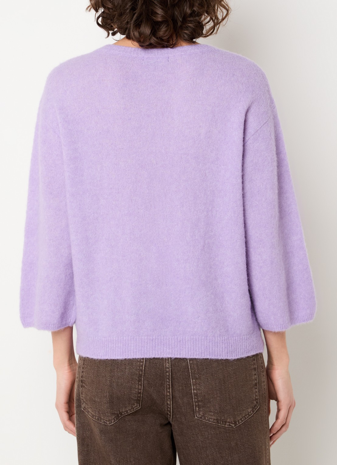 Claudia Sträter Fijngebreide pullover in alpaca wolblend - achterkant 4 lila