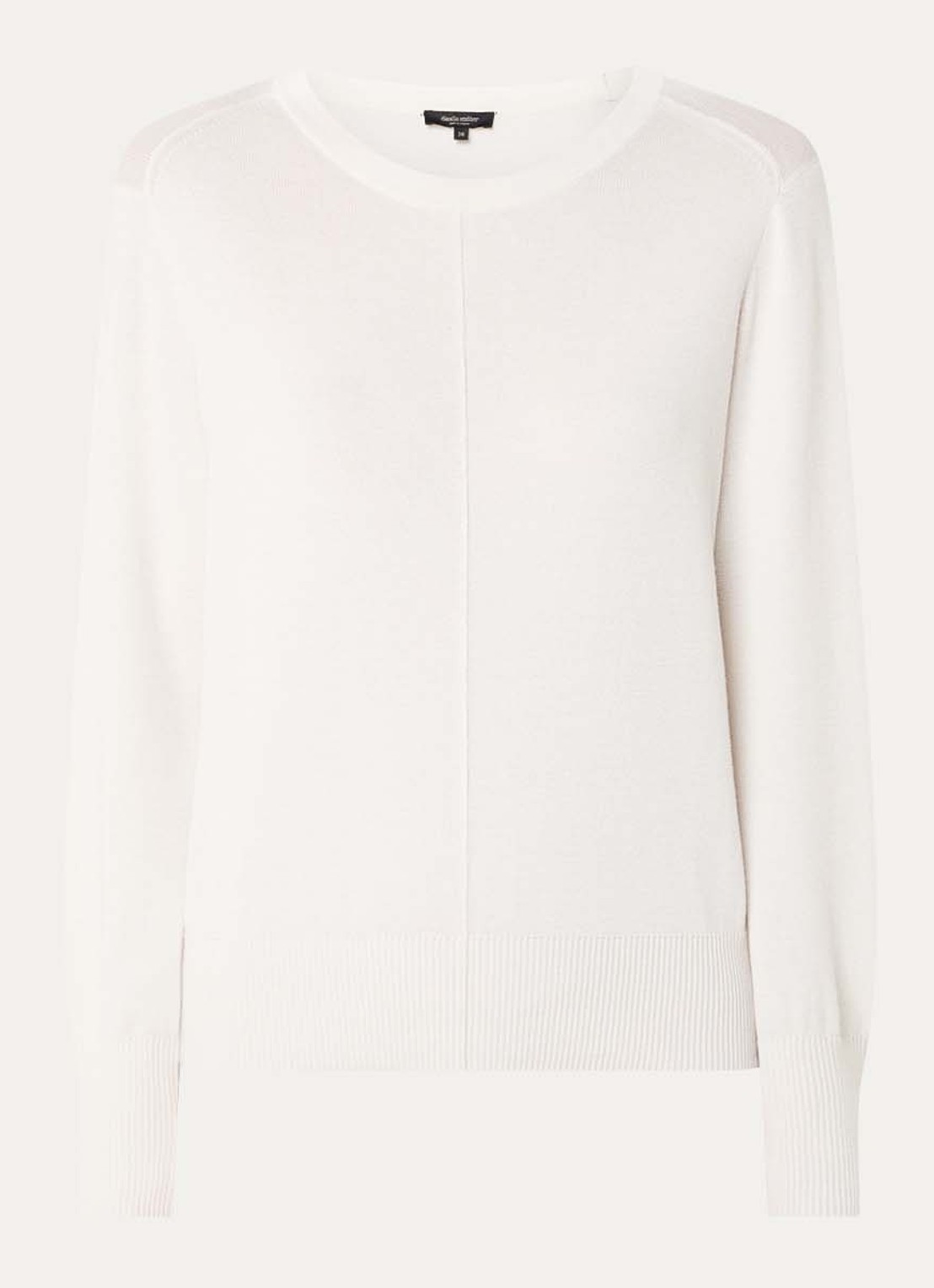 Claudia Sträter Fijngebreide pullover in wolblend - voorkant 2 gebroken wit