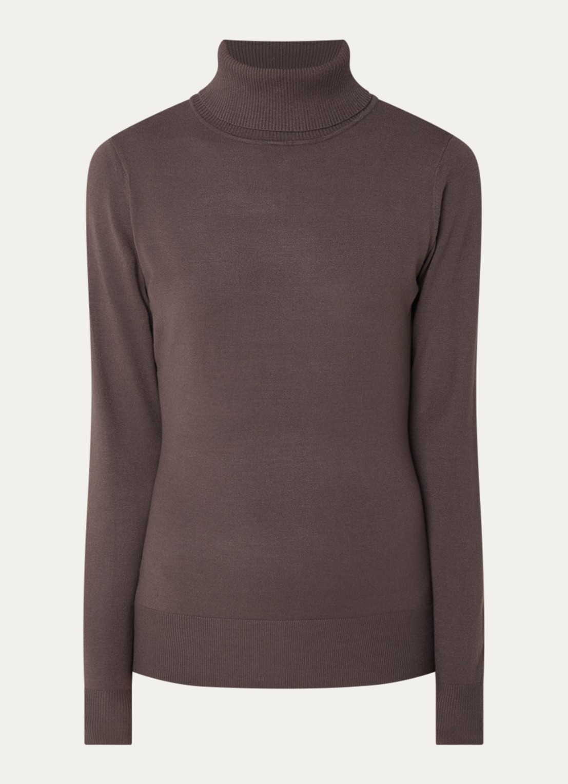 Claudia Sträter Fijngebreide pullover met col - voorkant lichtbruin