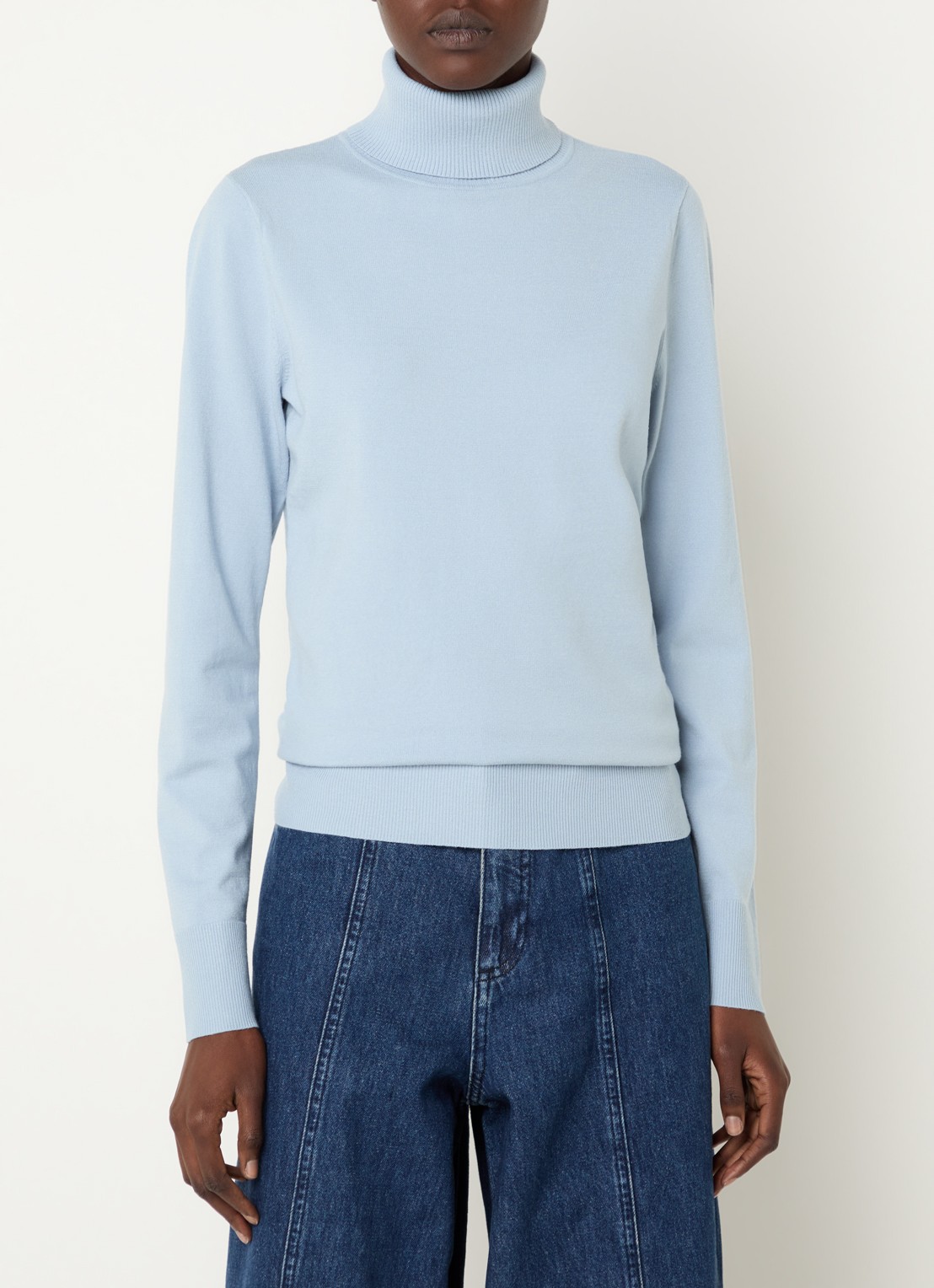 Claudia Sträter Fijngebreide pullover met col - detail blauw