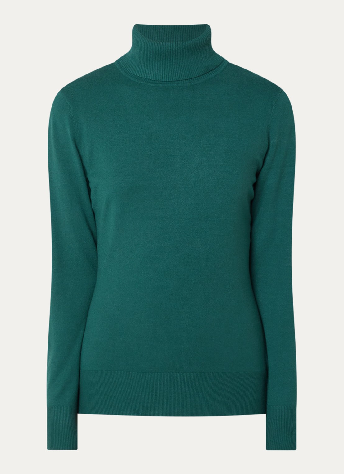 Claudia Sträter Fijngebreide pullover met col - voorkant zeegroen