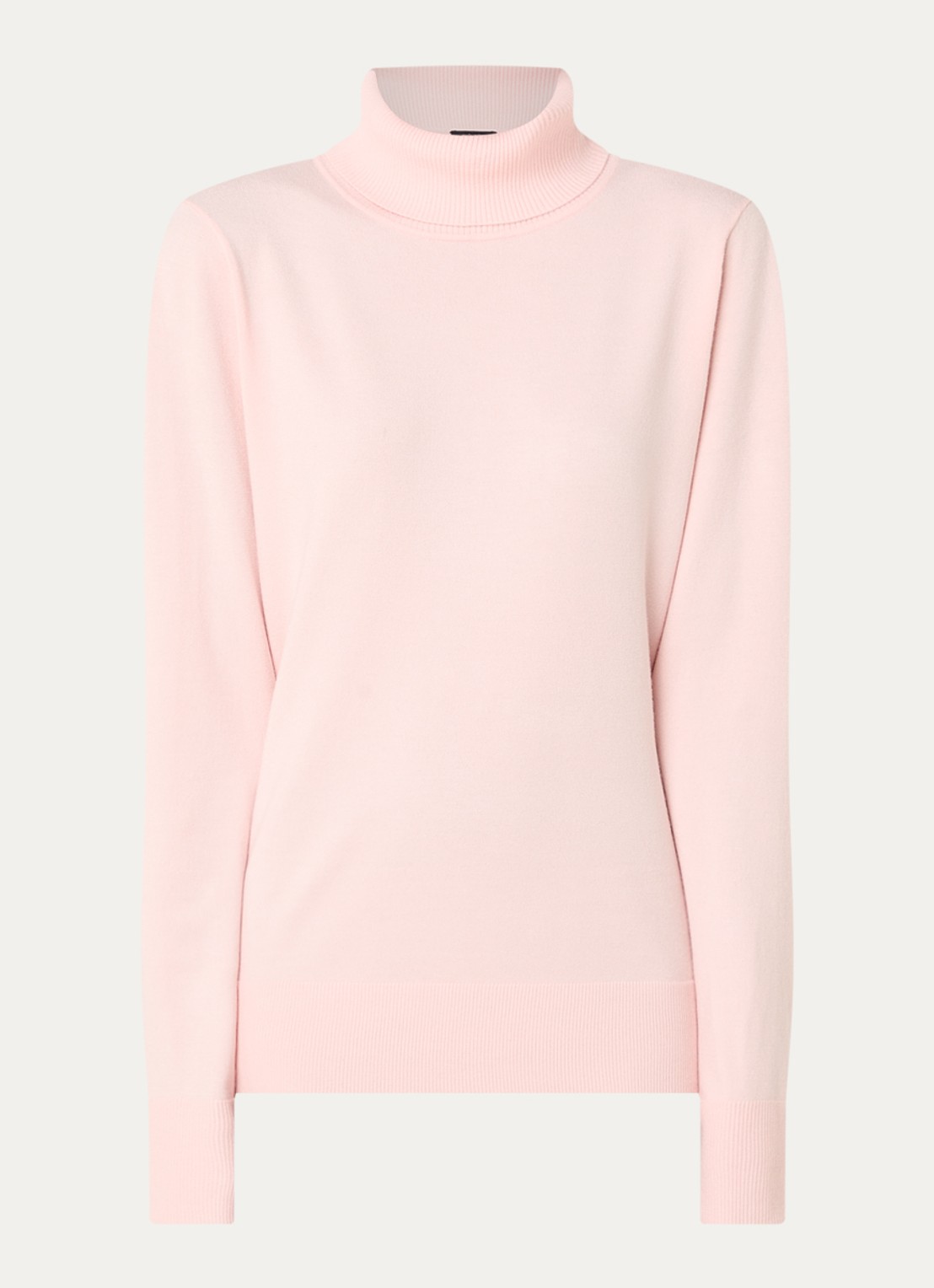 Claudia Sträter Fijngebreide pullover met col - voorkant 2 roze