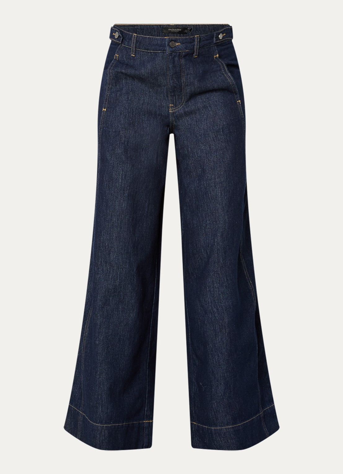 Claudia Sträter Flared jeans met donkere wassing - voorkant 2 indigo