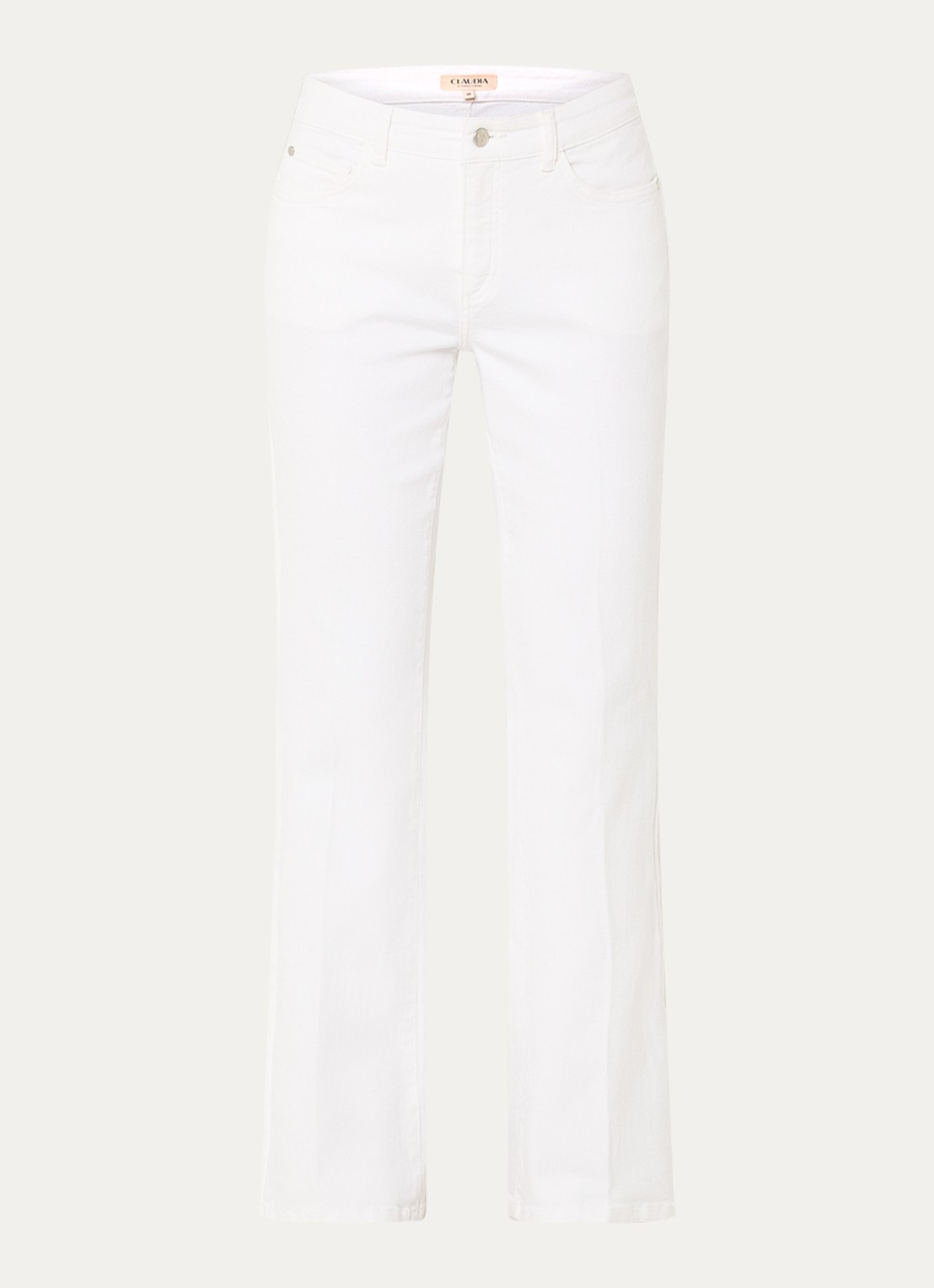 Claudia Sträter Fleur low waist straight leg jeans met gekleurde wassing - voorkant 3 wit