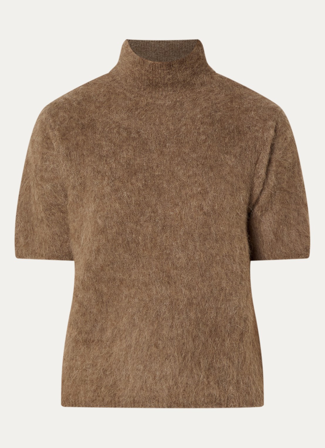 Claudia Sträter Grofgebreide pullover in wolblend - voorkant 2 lichtbruin