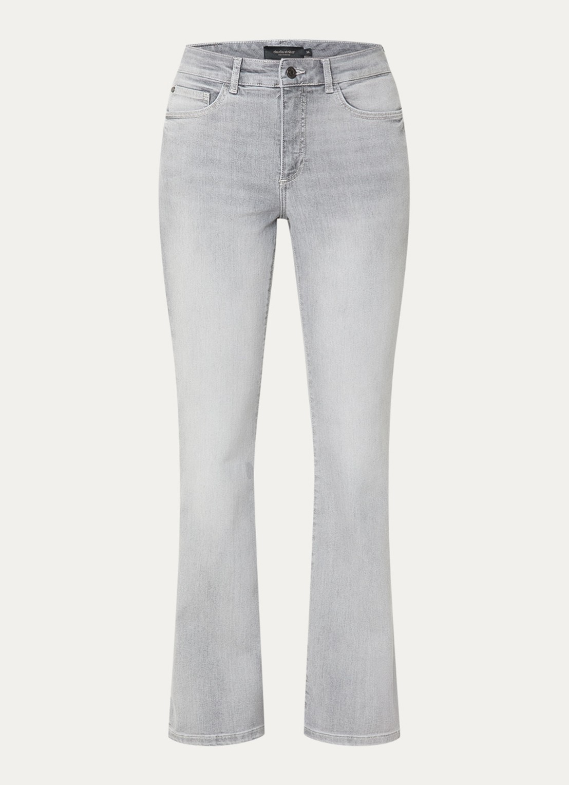 Claudia Sträter High waist flared jeans met gekleurde wassing - voorkant lichtgrijs