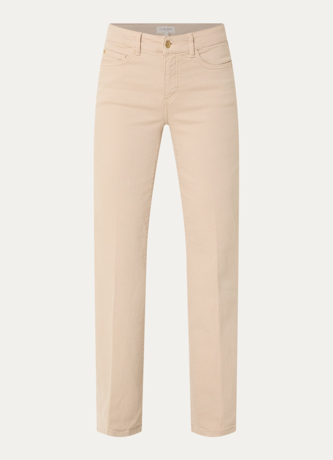 Claudia Sträter High waist flared jeans met gekleurde wassing - voorkant zand