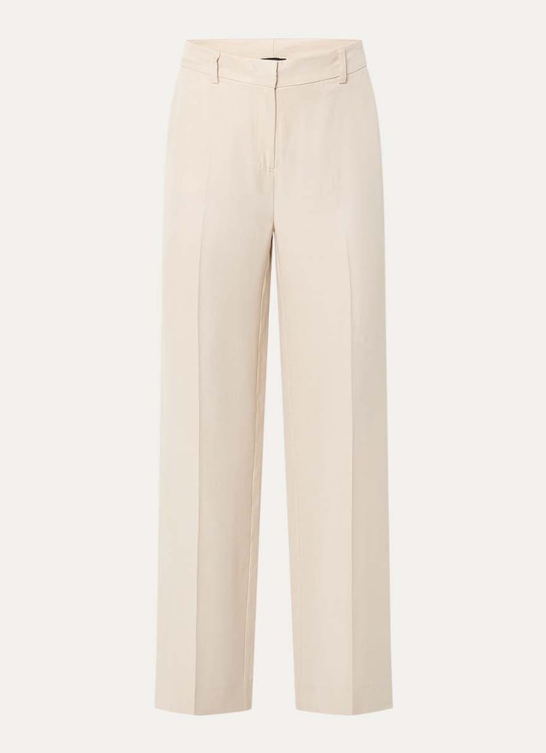 Claudia Sträter High waist loose fit pantalon met steekzakken - voorkant beige