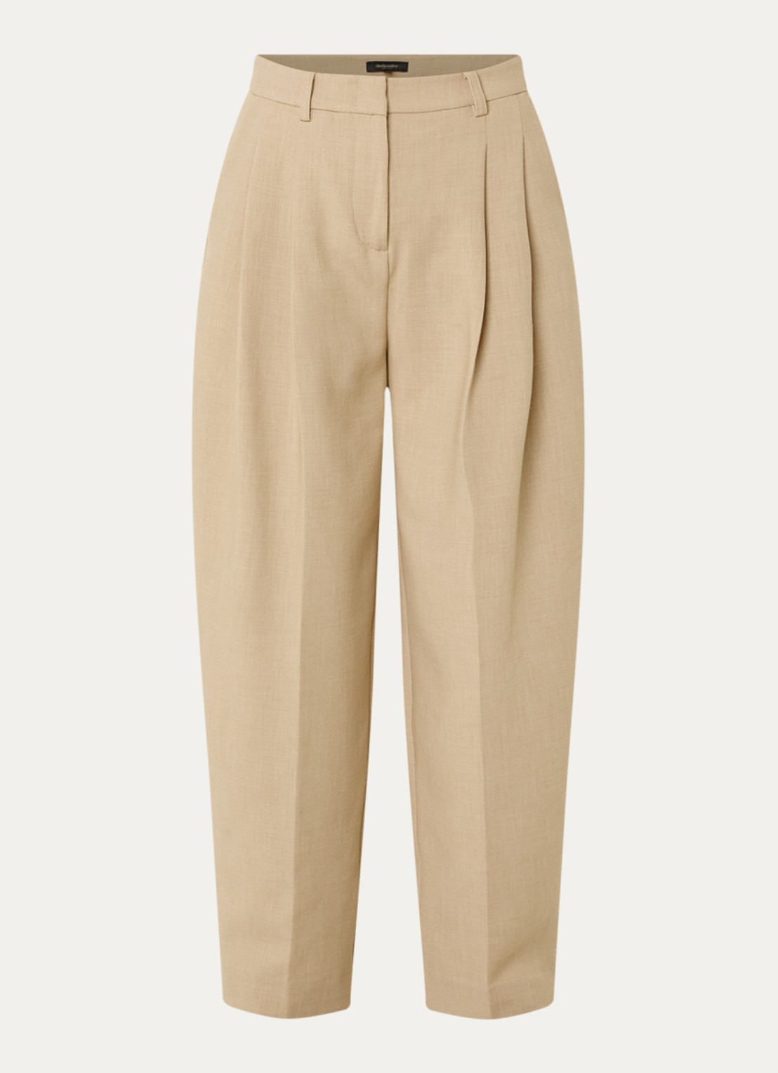 Claudia Sträter High waist loose fit pantalon met steekzakken - voorkant 2 beige