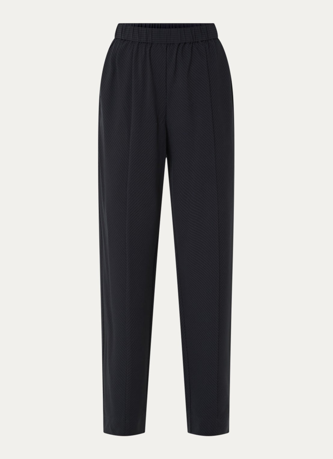 Claudia Sträter High waist straight fit pantalon met krijtstreep - voorkant 2 donkerblauw