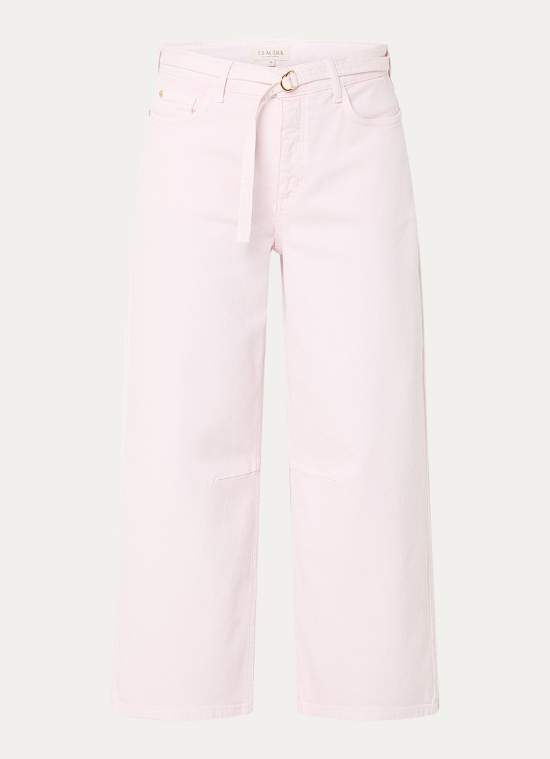 Claudia Sträter High waist straight leg jeans met gekleurde wassing - voorkant 4 lichtroze