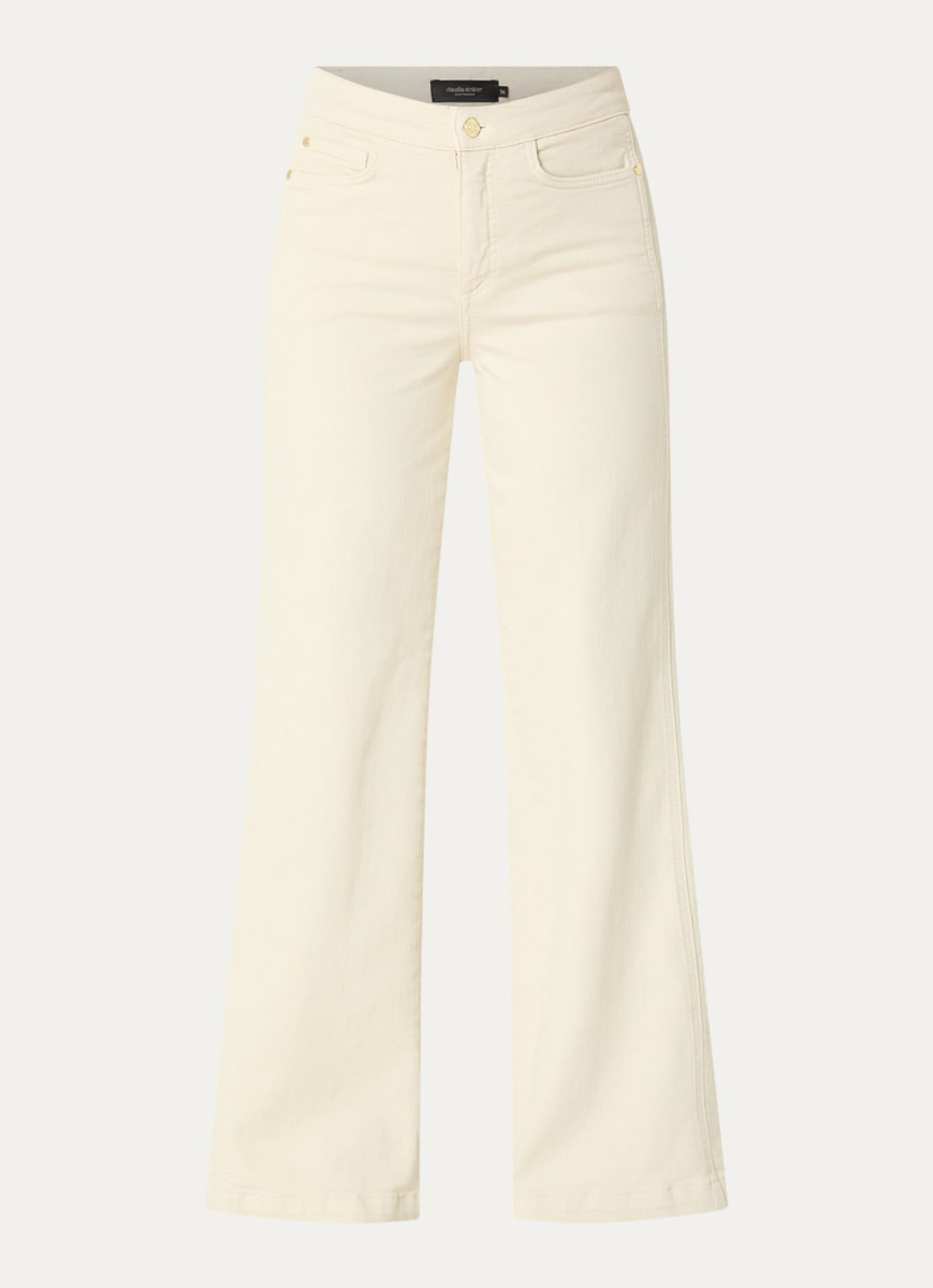 Claudia Sträter High waist straight leg jeans met gekleurde wassing - voorkant 2 creme