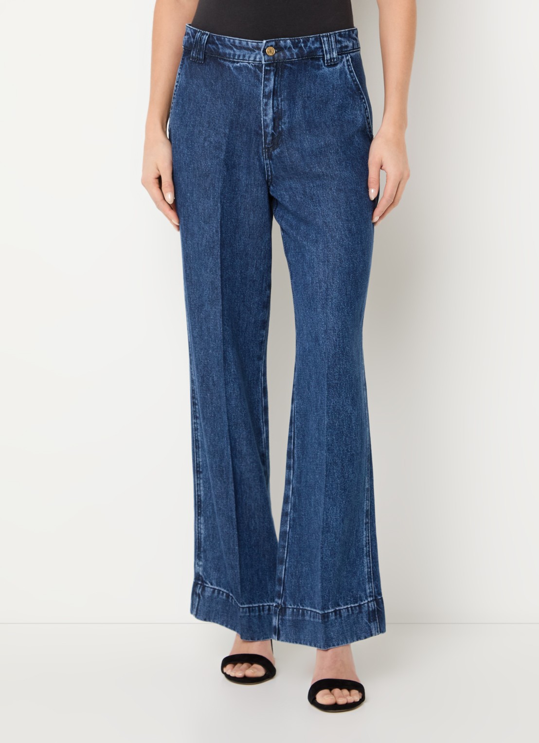 Claudia Sträter High waist straight leg jeans met medium wassing - detail 2 indigo