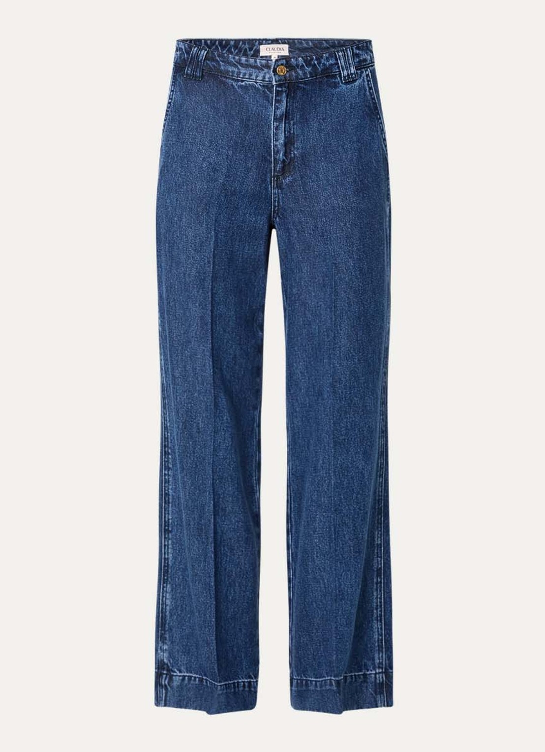Claudia Sträter High waist straight leg jeans met medium wassing - voorkant 3 indigo