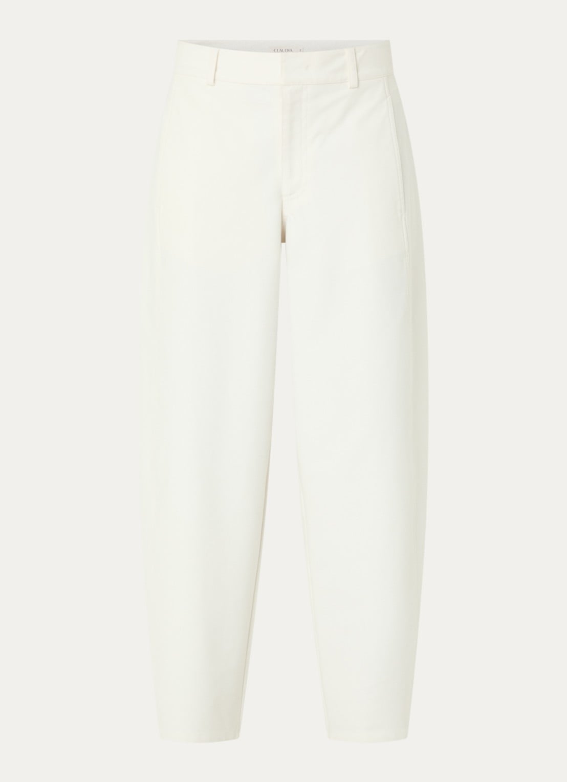 Claudia Sträter High waist tapered fit broek met steekzakken - voorkant 2 gebroken wit