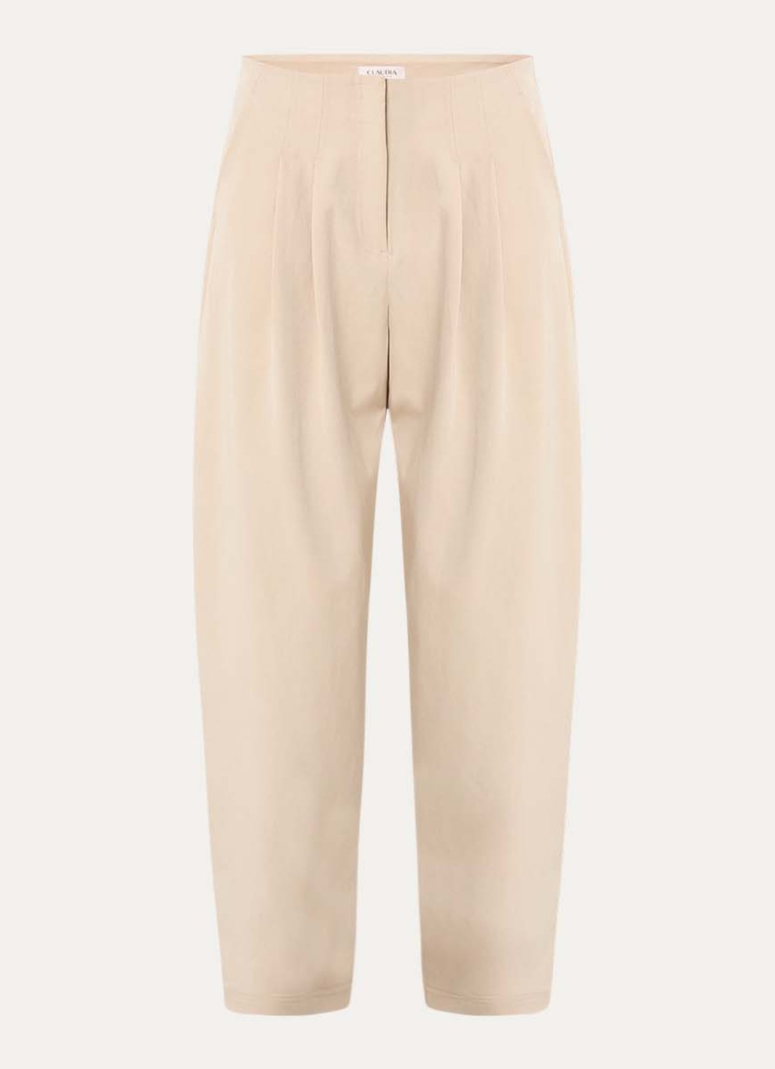 Claudia Sträter High waist tapered fit pantalon met steekzakken - voorkant 3 creme