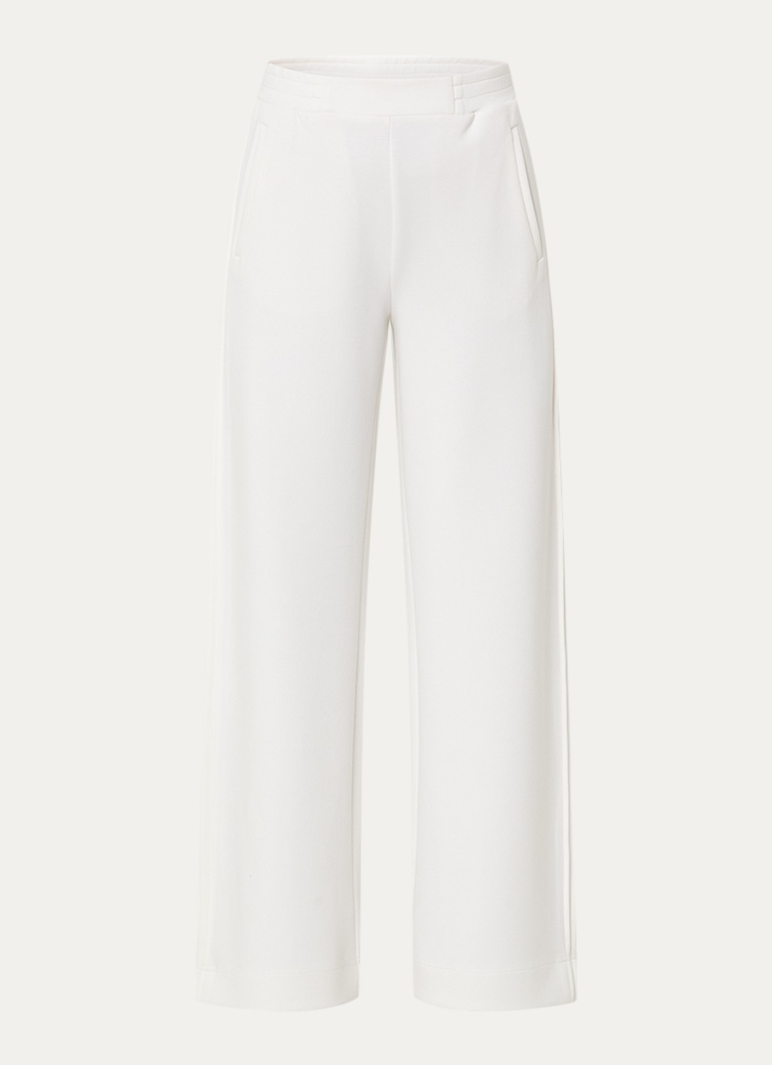 Claudia Sträter High waist wide fit broek met steekzakken - voorkant gebroken wit