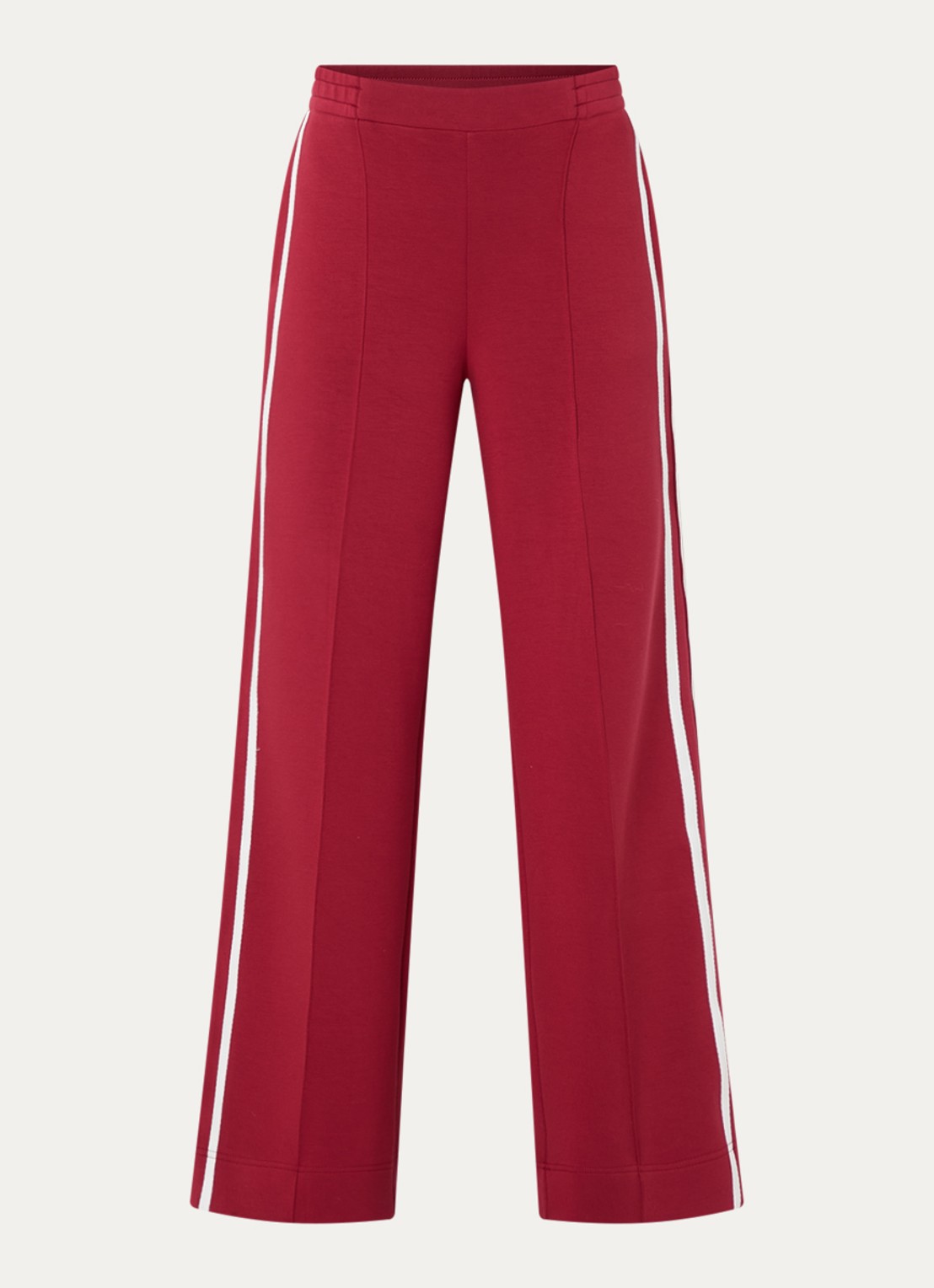 Claudia Sträter High waist wide fit broek met steekzakken - voorkant 3 steenrood