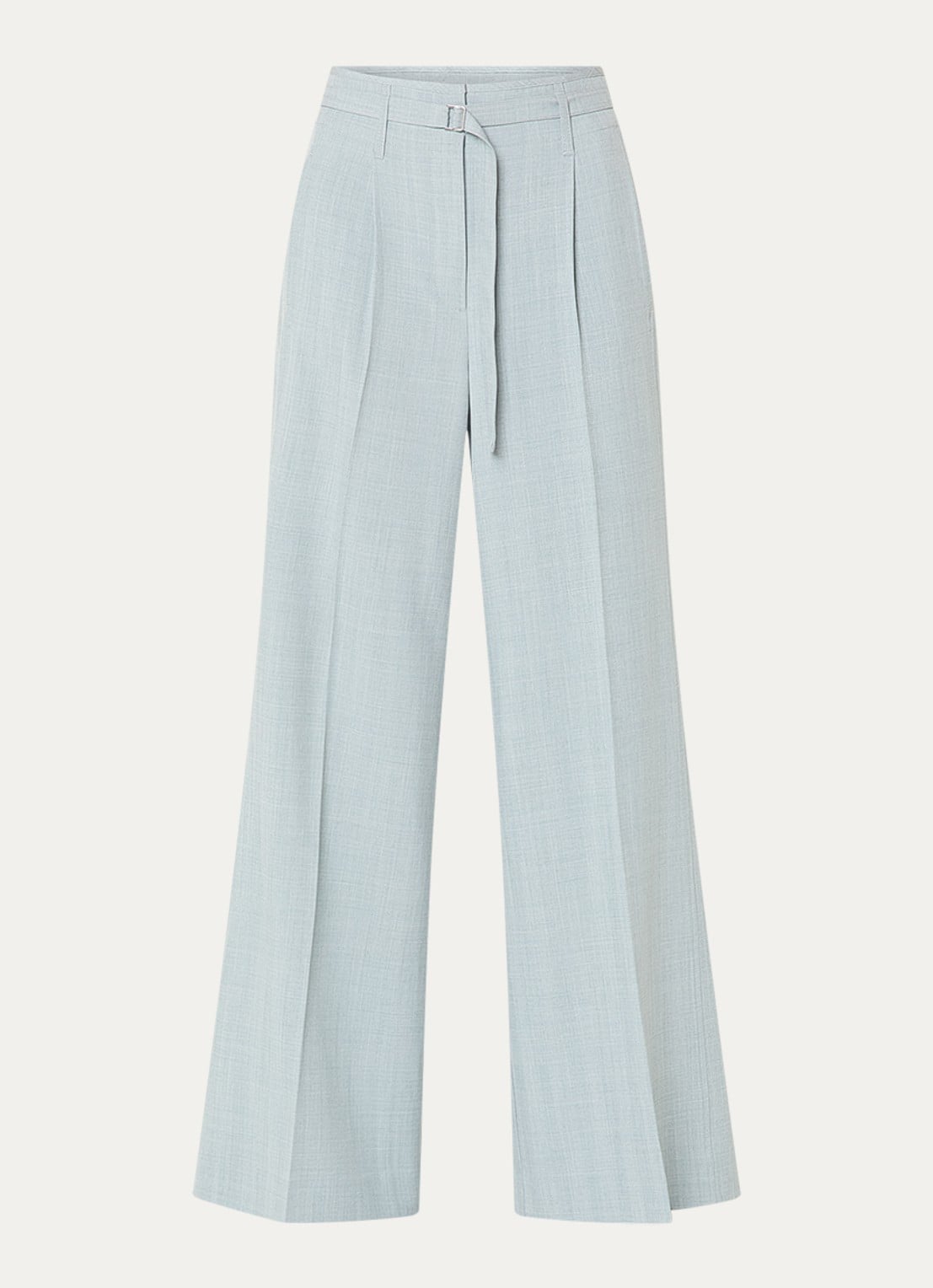 Claudia Sträter High waist wide fit pantalon met ceintuur - voorkant 2 grijsmele