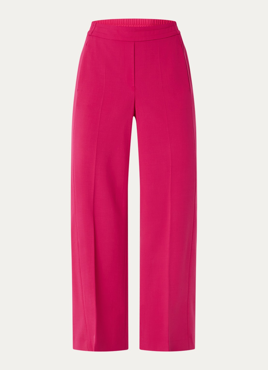 Claudia Sträter High waist wide fit pantalon met steekzakken - voorkant donkerroze