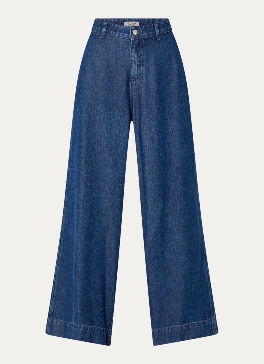Claudia Sträter High waist wide leg jeans met medium wassing - voorkant 3 indigo