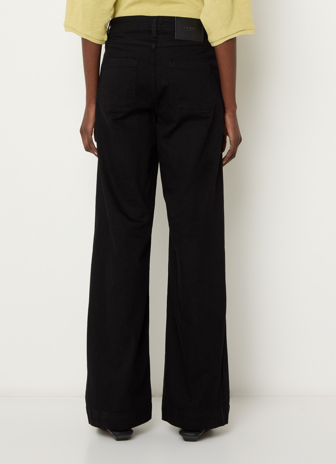 Claudia Sträter High waist wide leg jeans met opgestikte zakken - achterkant 2 zwart