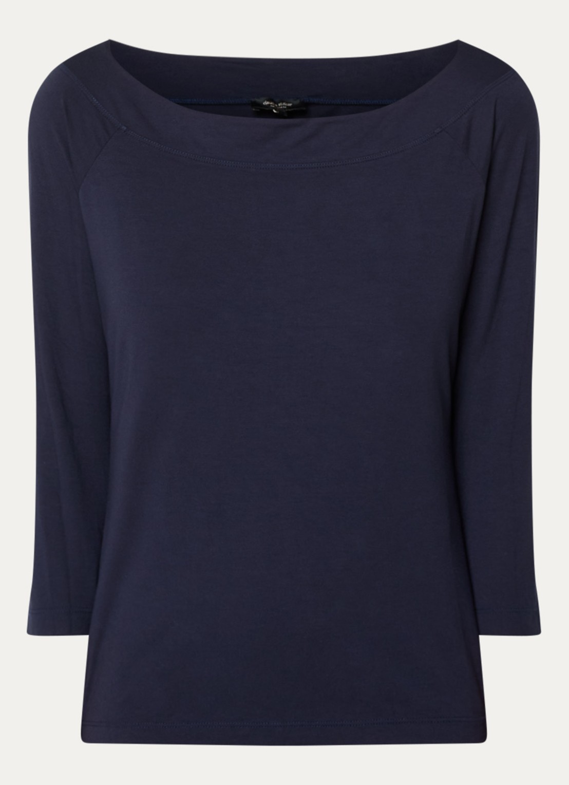 Claudia Sträter Longsleeve met boothals en driekwart mouw - voorkant donkerblauw