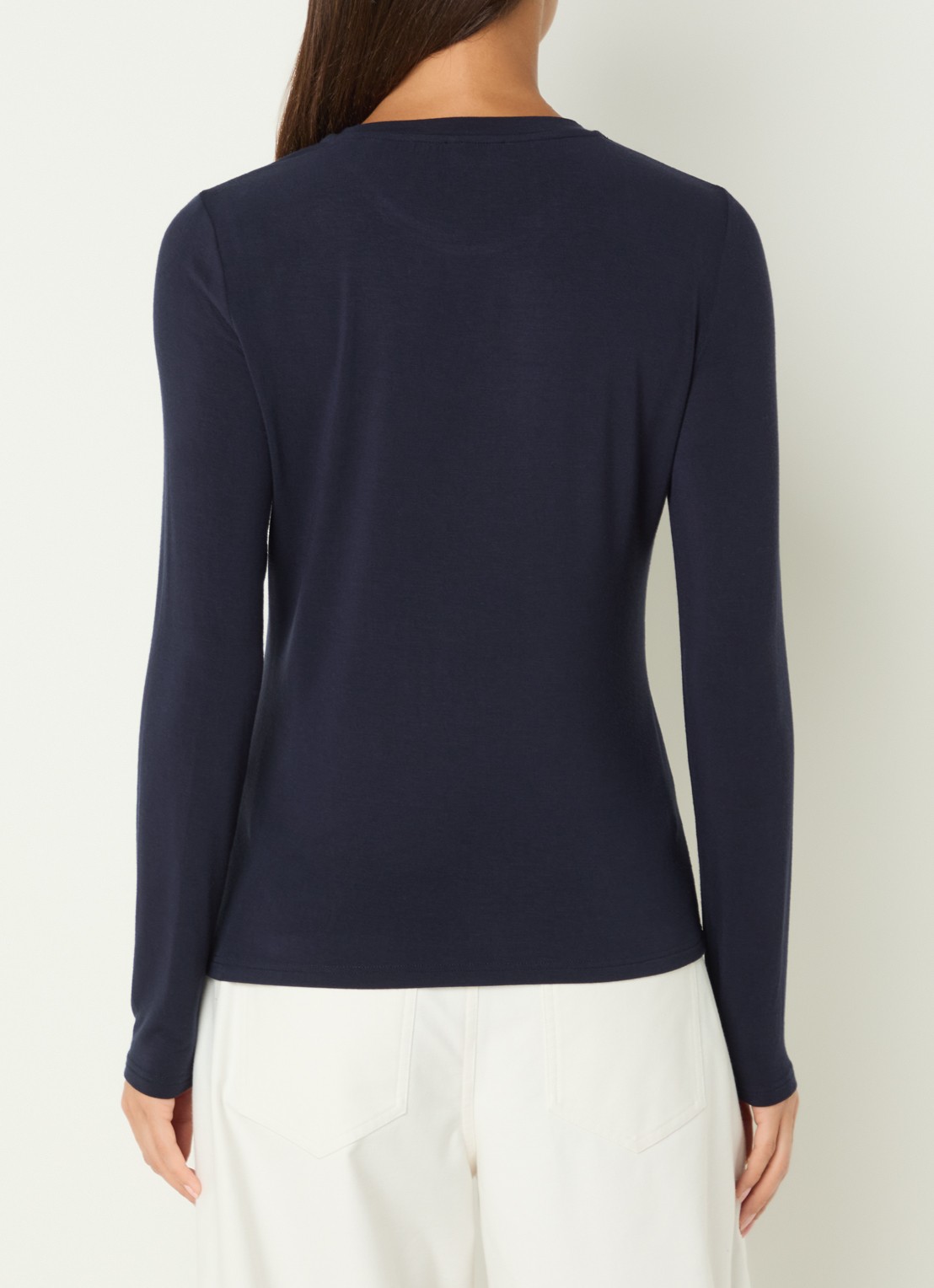 Claudia Sträter Longsleeve van jersey met ronde hals - achterkant 2 donkerblauw